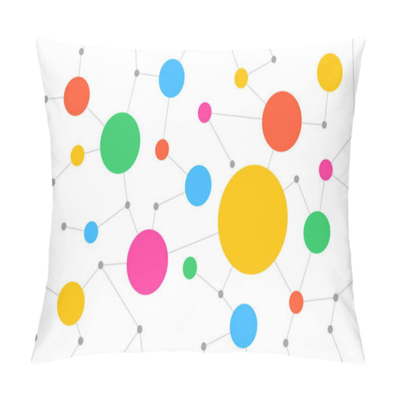 Personality  Colorful Network User Connected Dots And Lines Fintech Background Template. Technology Blockchain Linked Global Digital Database Graphic Vector. Pillow Covers