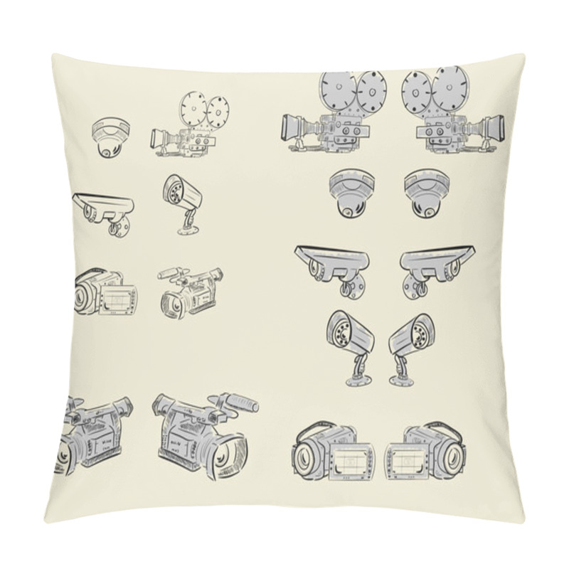 Personality  Clipart Of Video Cameras Pillow Covers