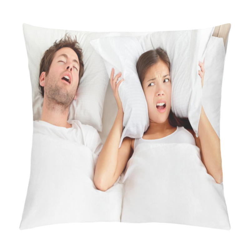 Personality  Snoring Man - Couple In Bed Pillow Covers