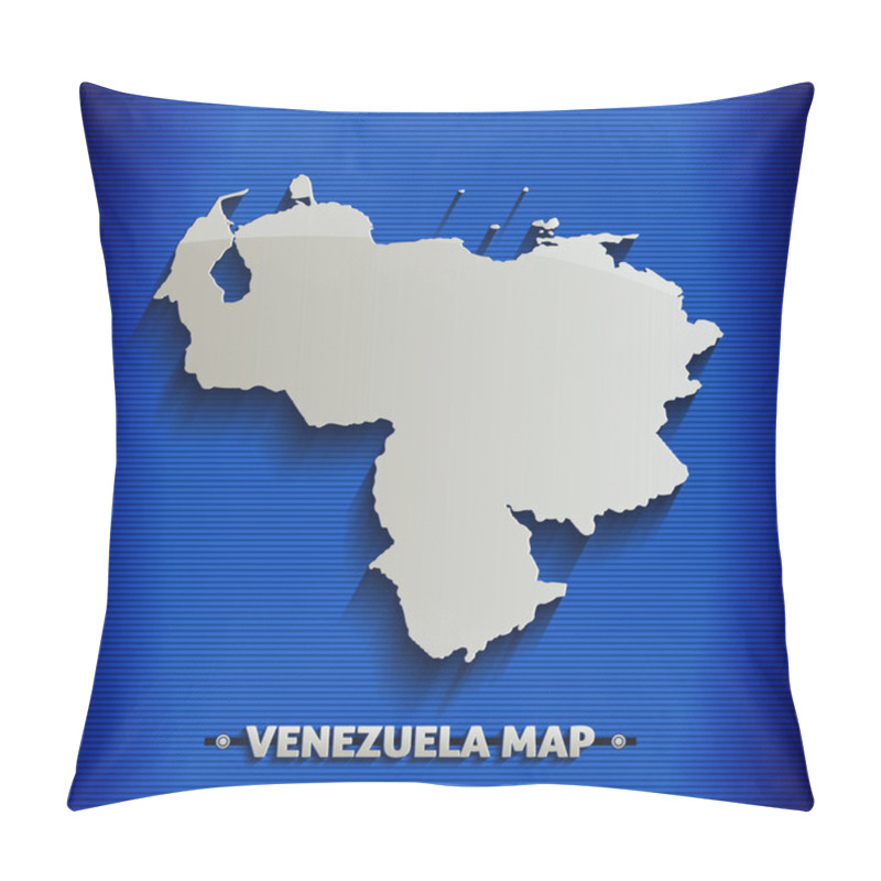 Personality  Venezuela Map Blue Line 3D Vector Pillow Covers