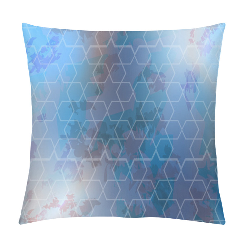 Personality  Blue Abstract Background. Geometric Pattern With Stars Under Mask. Grunge Texture. Modern Design. Image Can Be Used For Wallpapers, Textile, Wrapping, Web Banner, Print Pillow Covers