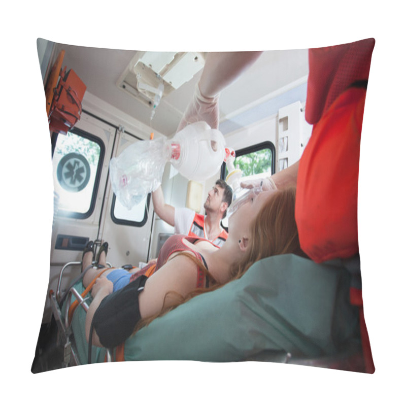 Personality  Injured Woman Needs Oxygen In Ambulance Pillow Covers