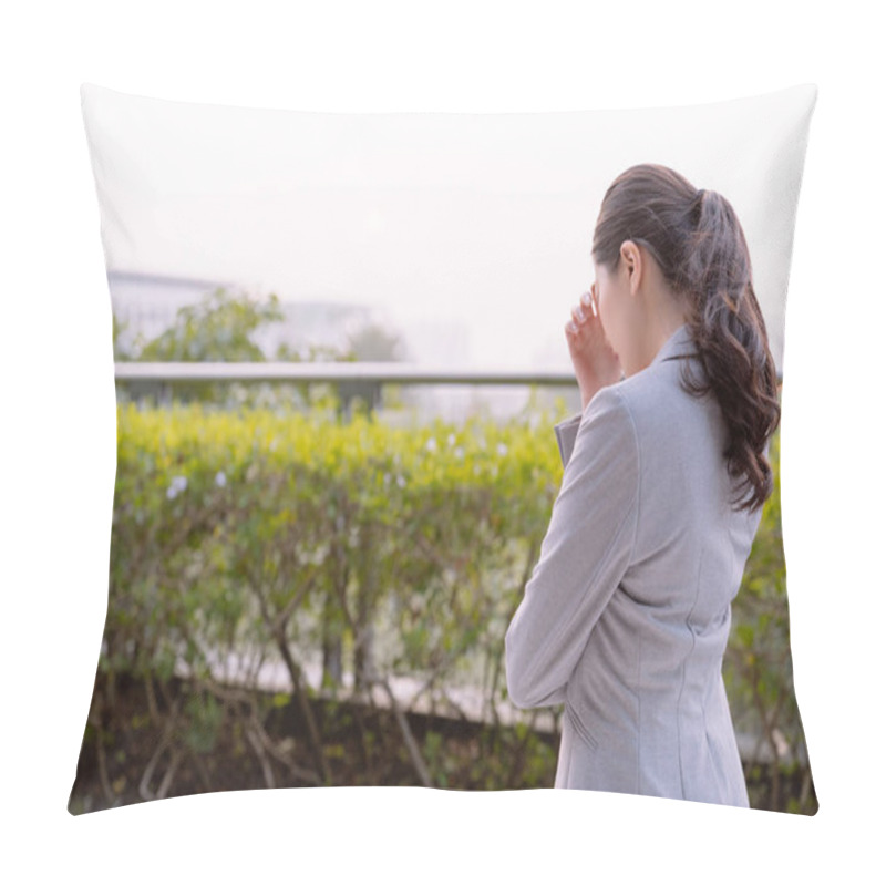 Personality  Business Lady Feeling Tired And Uncomfortable.  Pillow Covers