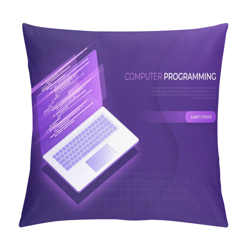 Personality  Computer Programming, Coding, Testing, Debugging Isometric Concept Pillow Covers