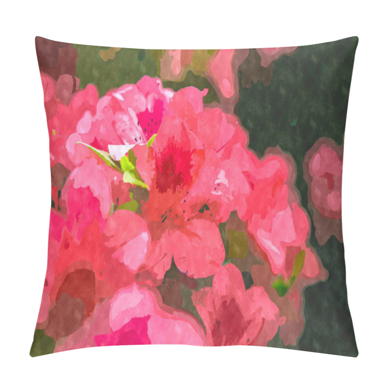 Personality  Watercolor Flower Painting Illustration.Exotic Flowers Blooming In Botanical Garden In Spring Season.Beautiful Floral Wallpaper Painted With Water Color On Canvas For Poster And Postcard Design Pillow Covers