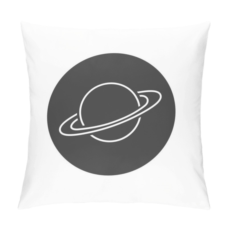 Personality  Saturn Line Icon In Flat Style. Planet Vector Illustration On White Isolated Background. Galaxy Space Business Pillow Covers