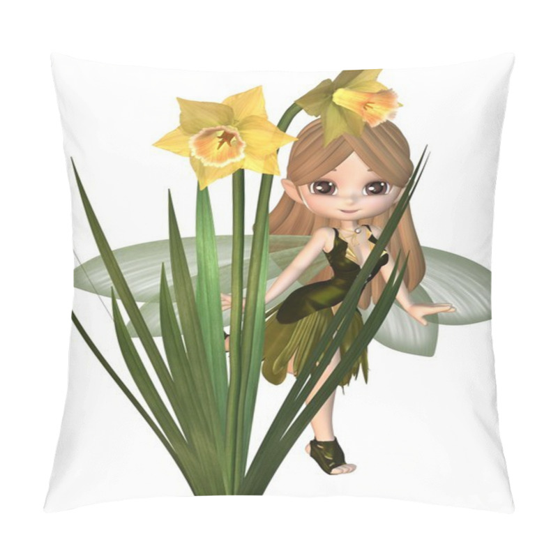 Personality  Cute Toon Daffodil Fairy, Skipping Pillow Covers