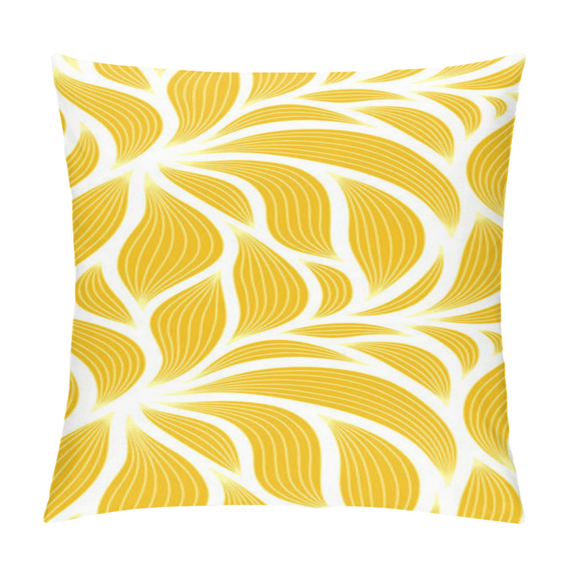 Personality  Luxury Seamless Floral Pattern With Striped Leaves. Elegant Astract Background In Minimalistic Linear Style. Trendy Line Art Design Element. Vector Illustration. Pillow Covers