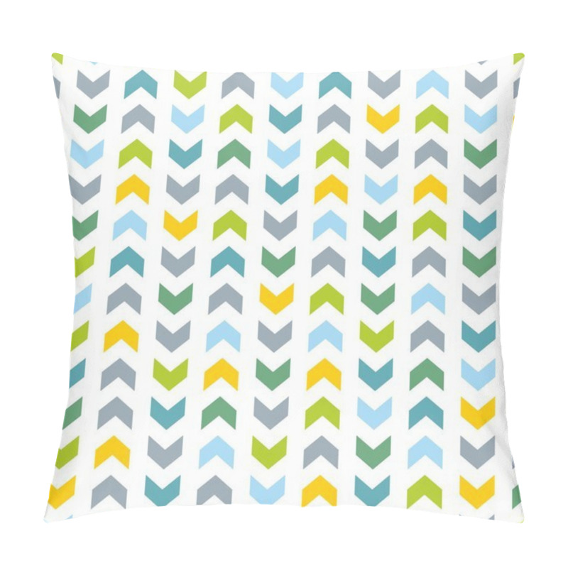 Personality  Tile Vector Pattern With Blue And Mint Green Zig Zag Print On White Background Pillow Covers