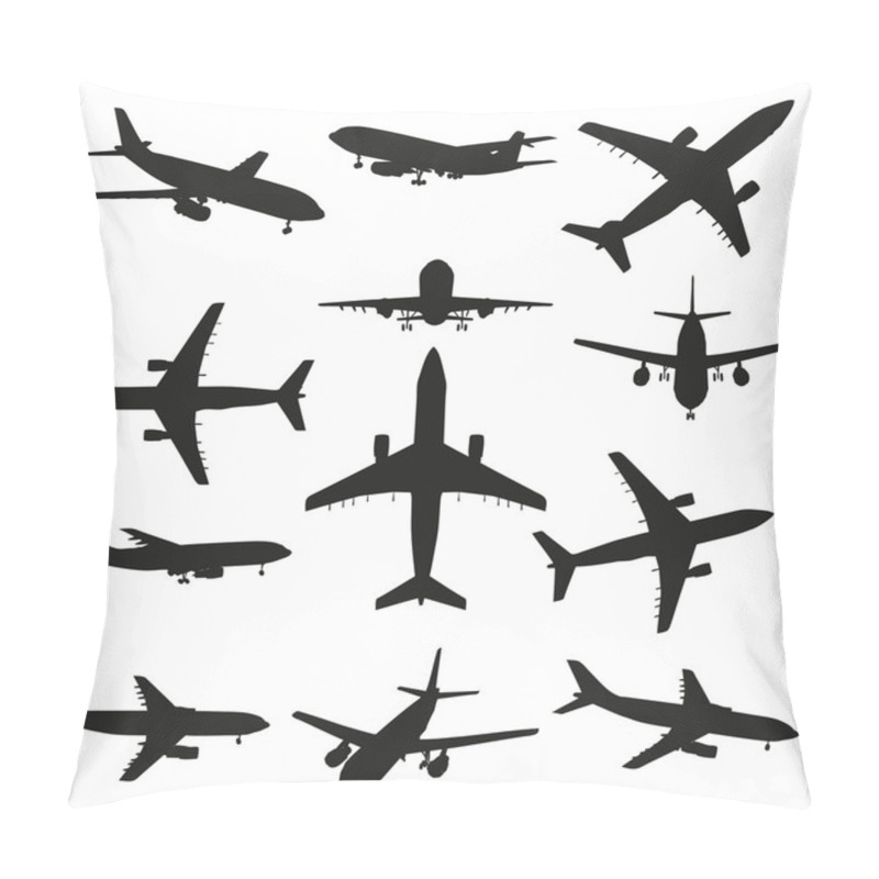 Personality  A Set Of Black Planes Pillow Covers