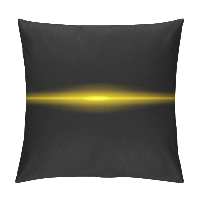 Personality  Glowing Yellow Laser Beam Horizontally Across A Dark Transparent Background, Creating A Futuristic And High-tech Visual Effect. Neon Flare, Laser Lines Of Light. On A Transparent Background. Pillow Covers