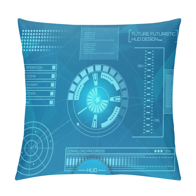 Personality  Abstract Future, Concept Vector Futuristic Blue Virtual Graphic Touch User Interface HUD. For Web, Site, Mobile Applications Isolated On Background, Techno, Online Design, Business, Gui, Ui, Kit, Hud Pillow Covers