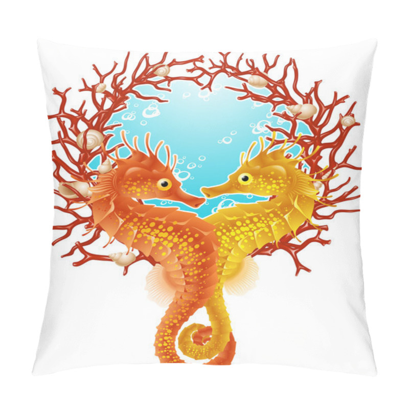 Personality  Seahorse Love Frame Pillow Covers