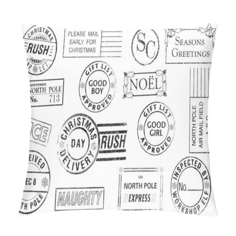 Personality  Set Of 15 Christmas Stamps Pillow Covers