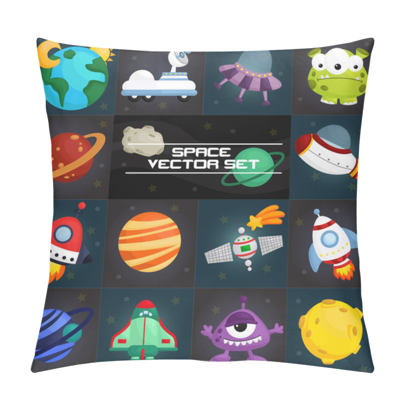 Personality  Space Square Vector Set Pillow Covers