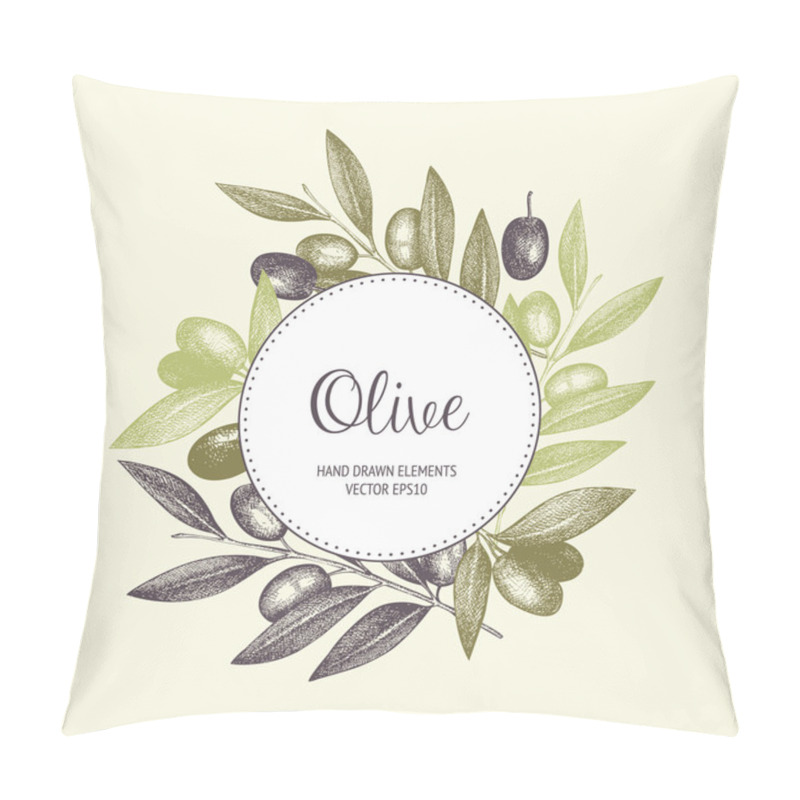 Personality  Hand Drawn Olive Tree Twigs Pillow Covers