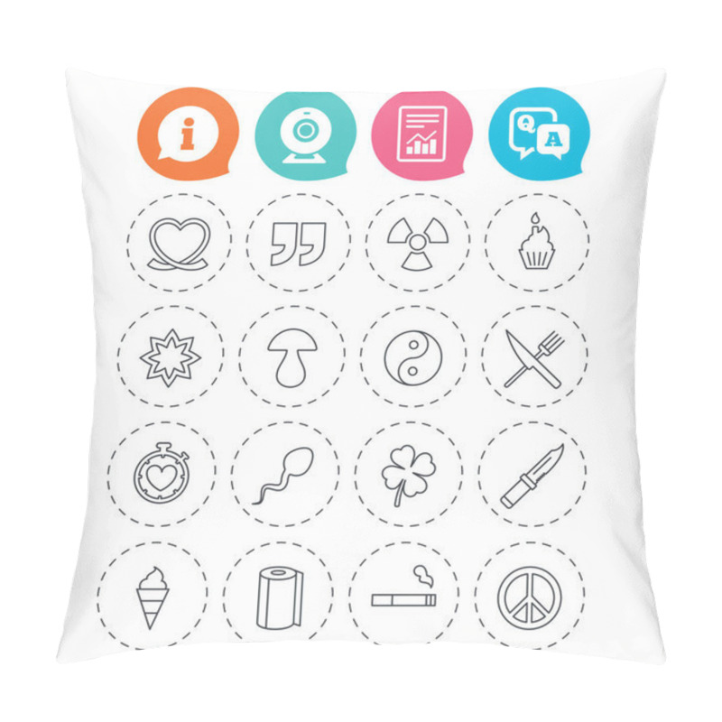 Personality  Universal Icons. Quotes, Ribbon Heart And Cake. Pillow Covers