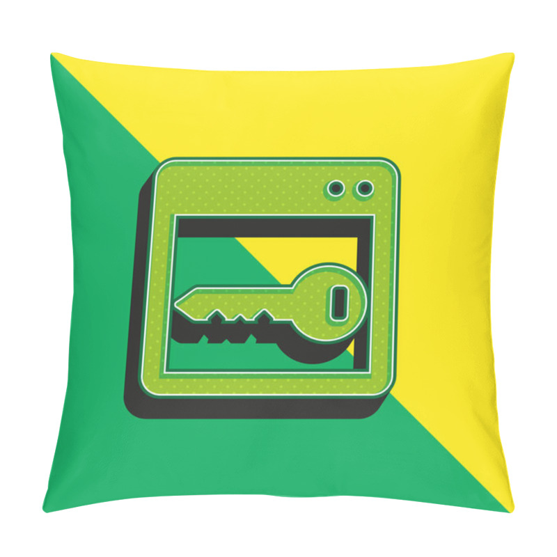 Personality  Blank Window With Key Green And Yellow Modern 3d Vector Icon Logo Pillow Covers