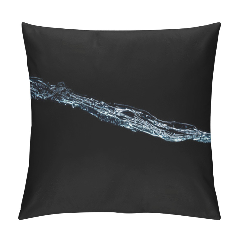 Personality  Close Up View Of Clean Water Splash Isolated On Black Pillow Covers