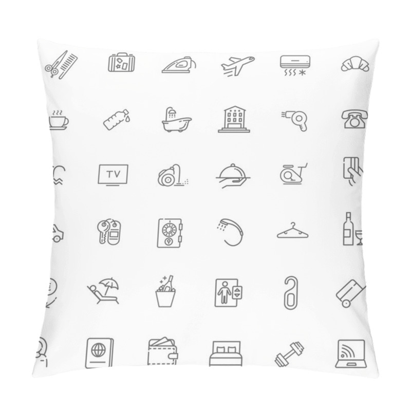 Personality  Outline Web Icon Set - Hotel Services Pillow Covers