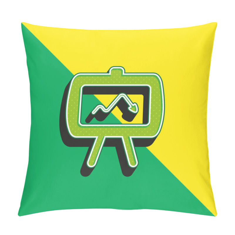 Personality  Arrows Green And Yellow Modern 3d Vector Icon Logo Pillow Covers