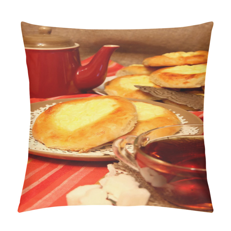 Personality  Tea With Freshly Baked Cheesecake With Cream Cheese Pillow Covers