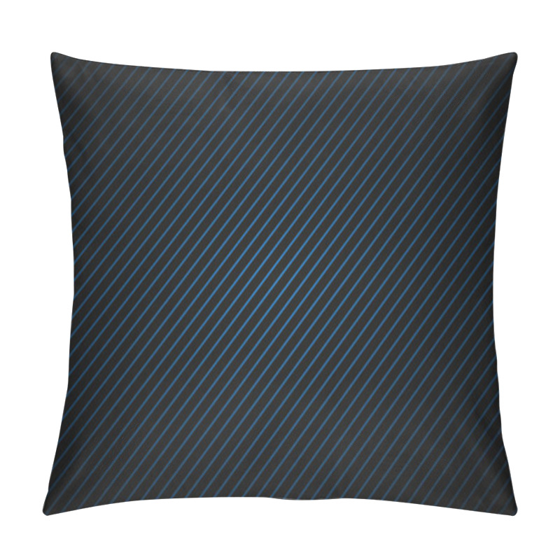 Personality  Dark Abstract Background With Blue And Black Slanting Lines, Striped Pattern, Parallel Lines And Strips, Diagonal Carbon Fiber, Vector Illustration Pillow Covers