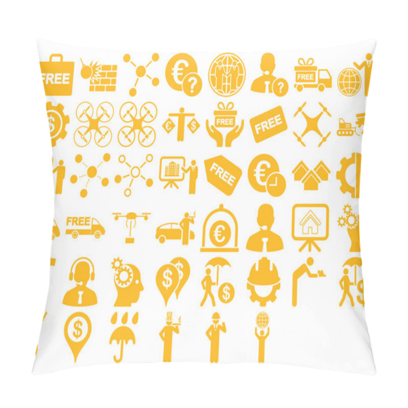 Personality  Business Icon Set Pillow Covers