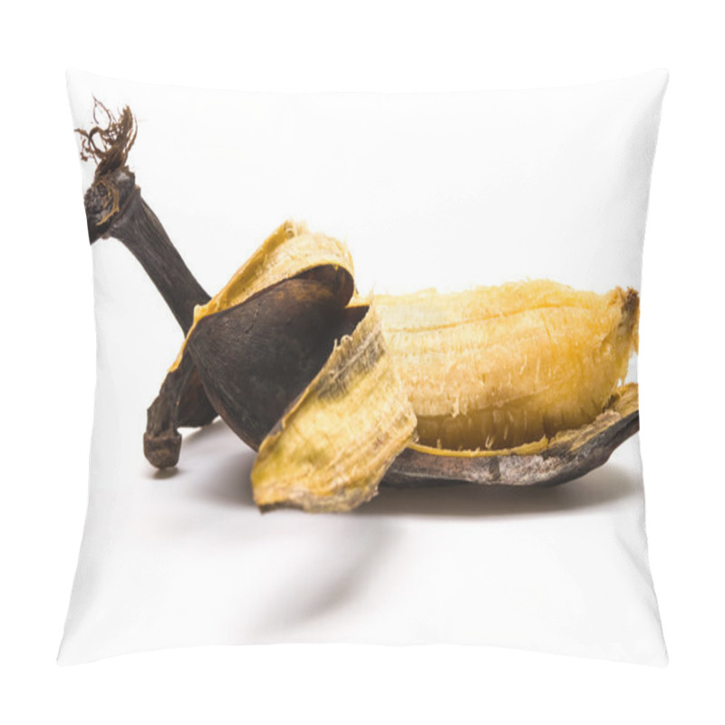 Personality  Peeled Overripe Banana On A White Background Pillow Covers