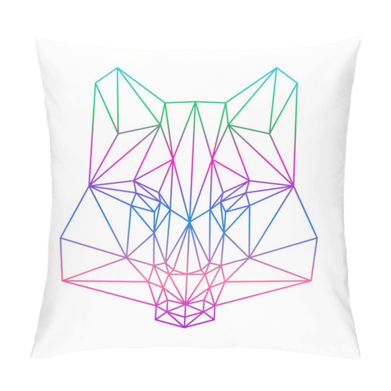 Personality  Polygonal Abstract Wolf Silhouette Drawn In One Continuous Line  Pillow Covers