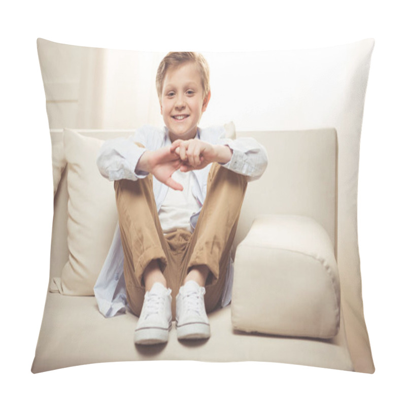 Personality  Smiling Caucasian Boy Pillow Covers