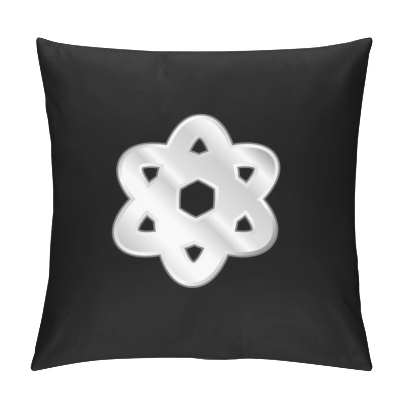 Personality  Atom Silver Plated Metallic Icon Pillow Covers