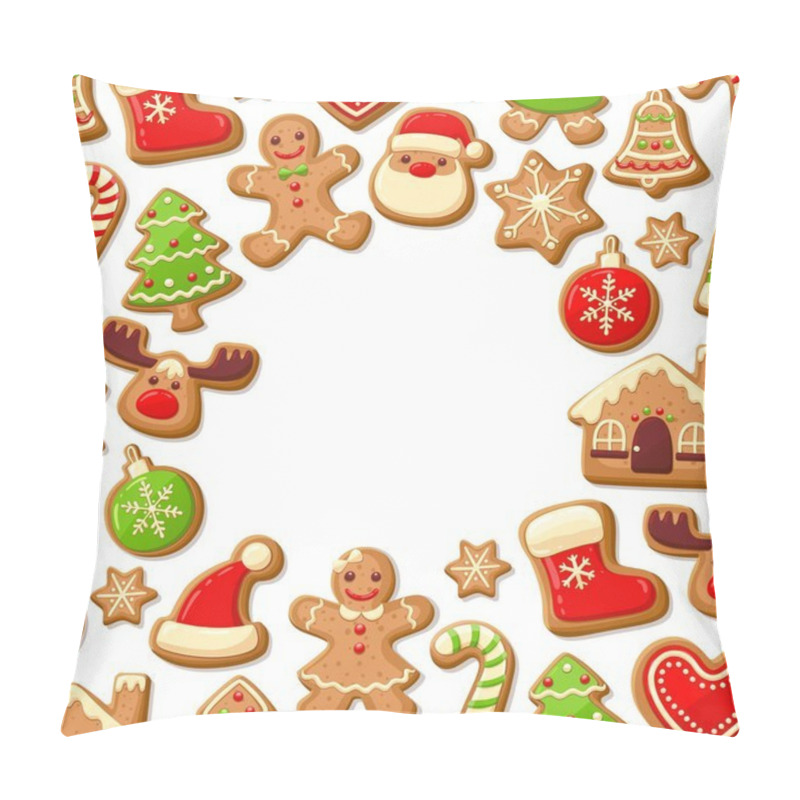 Personality  Gingerbread Cookies Background Pillow Covers