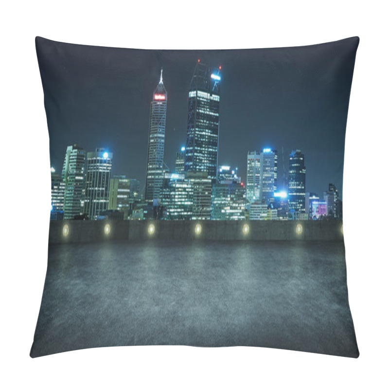 Personality  Empty Roof Top With Modern City Pillow Covers