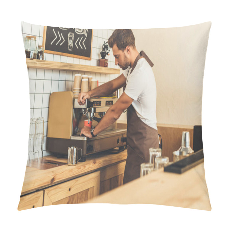 Personality  Barista Making Coffee Pillow Covers