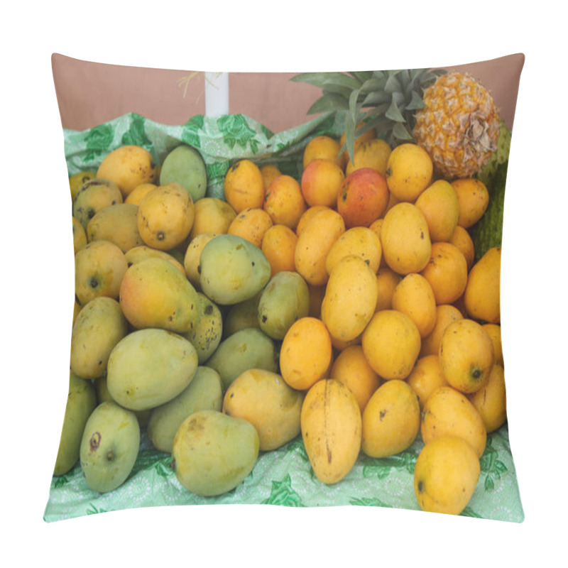 Personality  Fresh Tropical Fruits At The Local Market In Grenada Pillow Covers