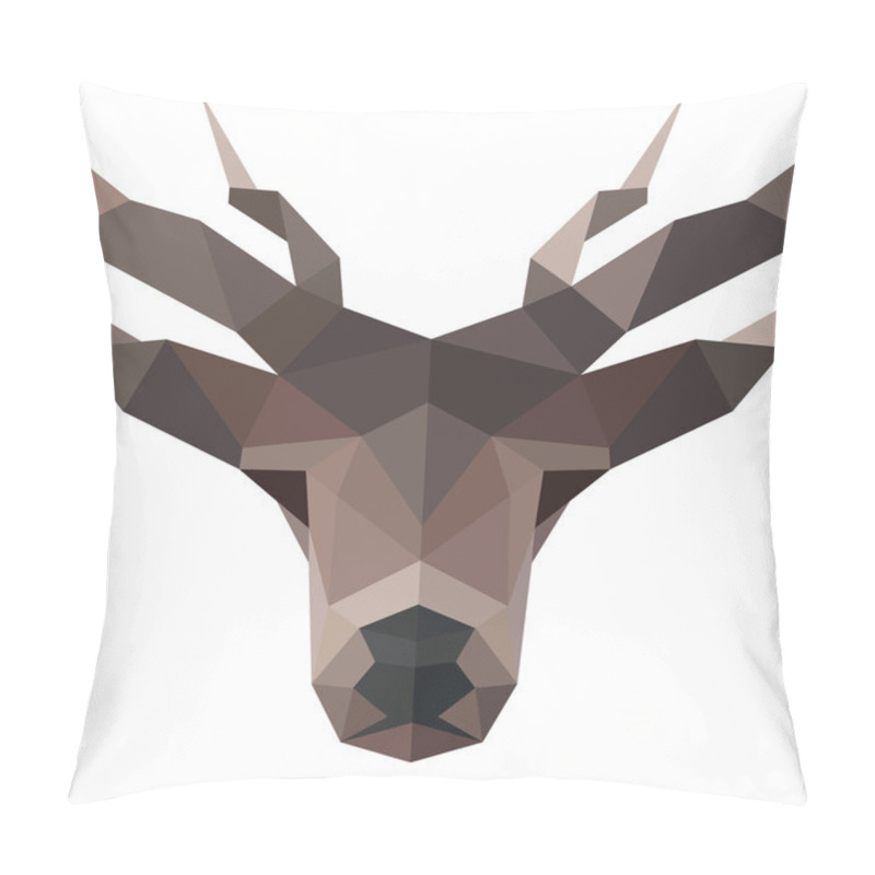 Personality  Deer Polygons Horned Animal Head Illustration Logo Low Poly Modern Style Sign Pillow Covers