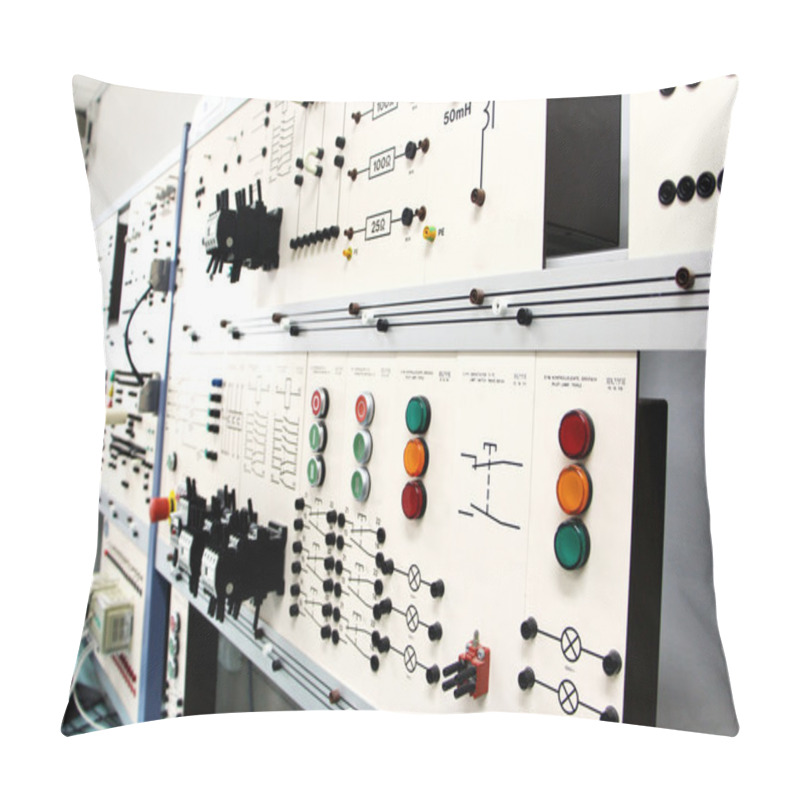 Personality  Control Panels In An Electronics Lab Pillow Covers