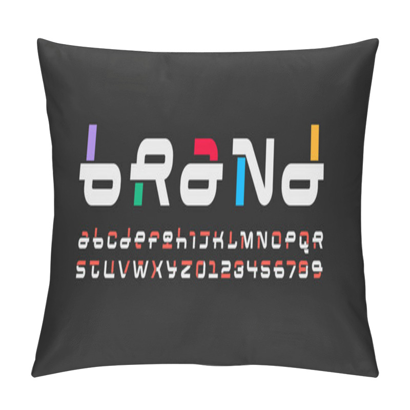 Personality  Technical Font, Digital Alphabet, Cyber Letters From A To Z And Numbers From 0 To 9 Made In Cyber Future Design, Vector Illustration 10EPS Pillow Covers