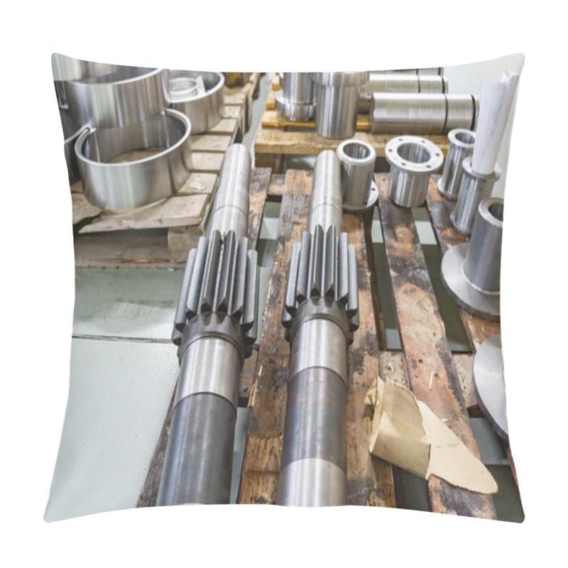 Personality  Shaft Gear At The Assembly Site, Tooth Cutting, Gear Cutting Production On CNC Machines. Pillow Covers