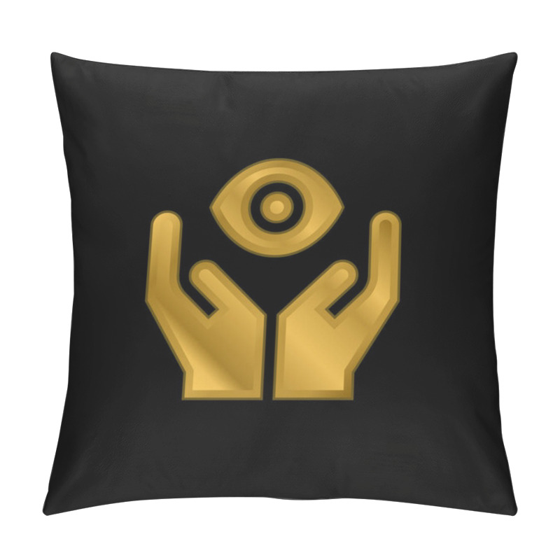 Personality  Blindness Gold Plated Metalic Icon Or Logo Vector Pillow Covers