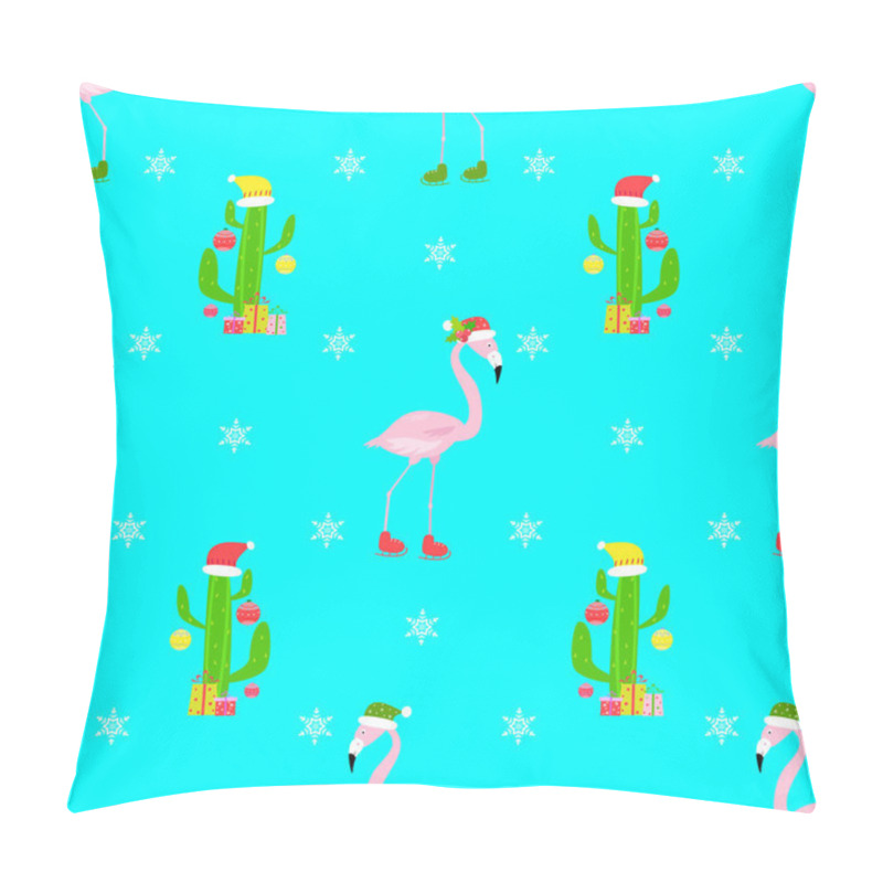 Personality  Flamingo Christmas Seamless Pattern Pillow Covers