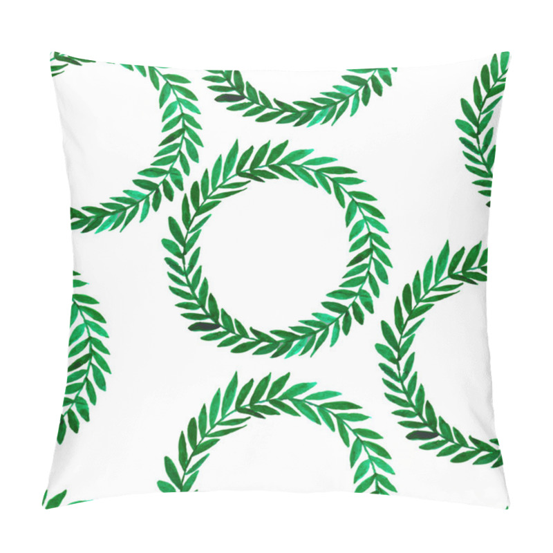 Personality  Seamless Green Wreath Pattern Pillow Covers