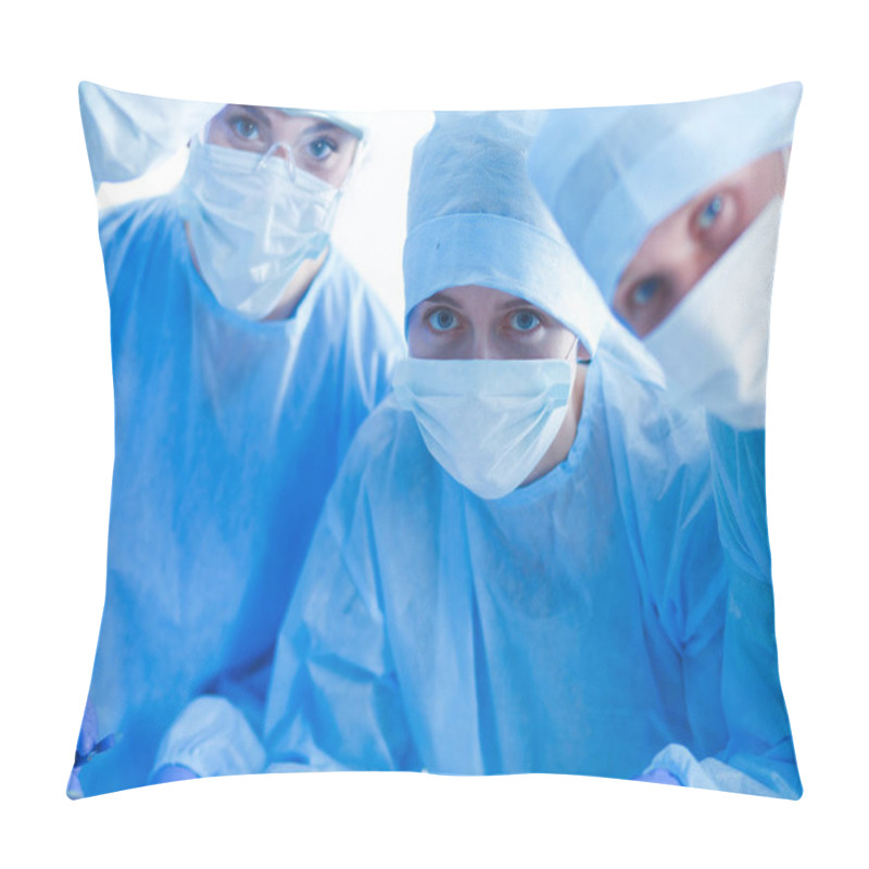 Personality  Young Surgery Team In The Operating Room . Operating Room Pillow Covers