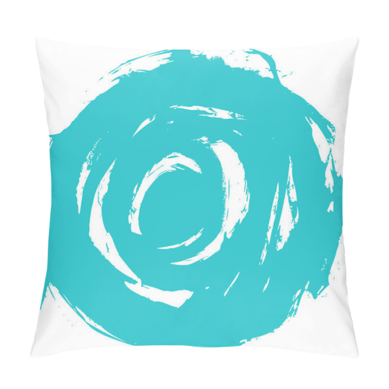 Personality  Turquoise Brushstroke Circle Shape Pillow Covers