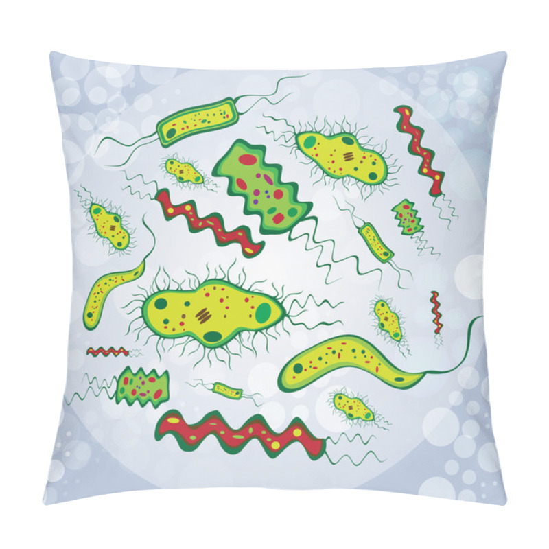 Personality  Illustration Of Bacteria Pillow Covers