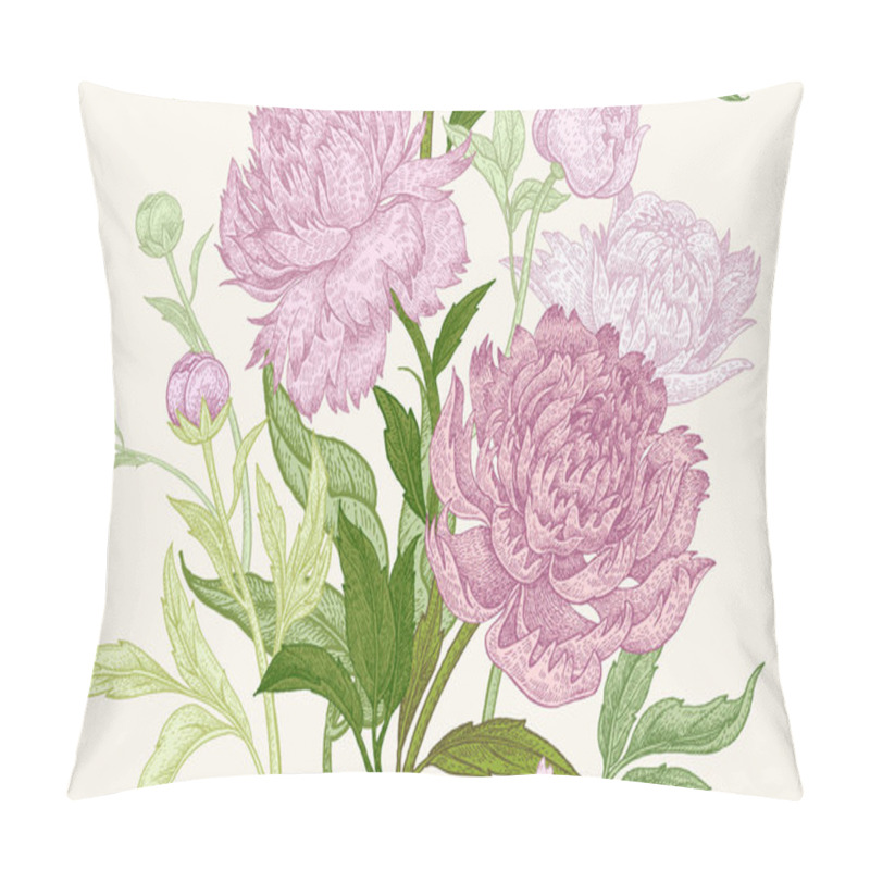 Personality  Seamless Pattern With Peony Flowers. Pillow Covers