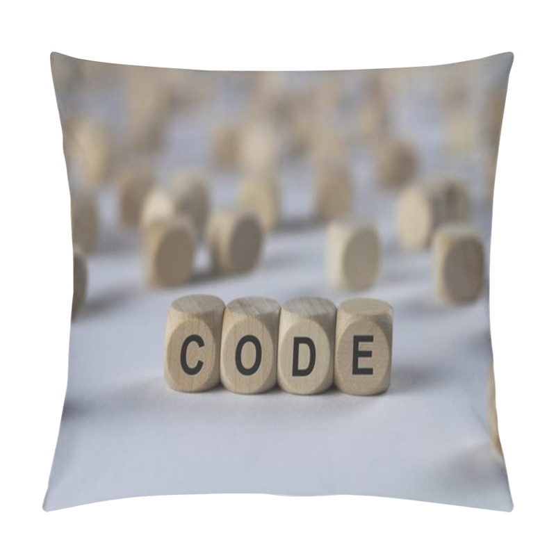 Personality  Code   Cube With Letters, Sign With Wooden Cubes Pillow Covers