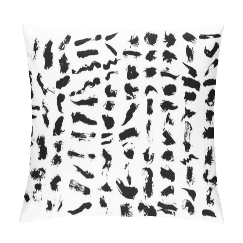 Personality  Abstract Black Brush Stroke Set Isolated On White. Grunge Textured Artistic Elements Perfect For Design Projects, Digital Art, Or As An Artistic Background Pillow Covers