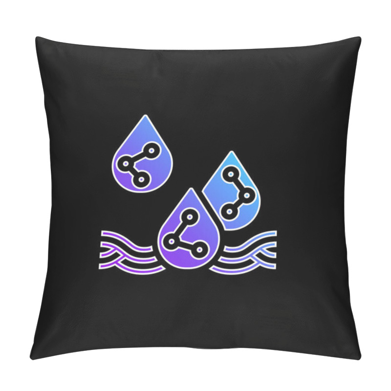 Personality  Acid Rain Blue Gradient Vector Icon Pillow Covers